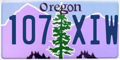 OR license plate 107XIW