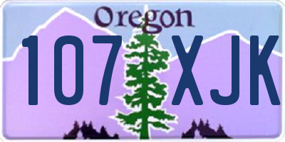 OR license plate 107XJK