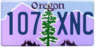 OR license plate 107XNC