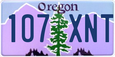 OR license plate 107XNT