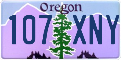 OR license plate 107XNY