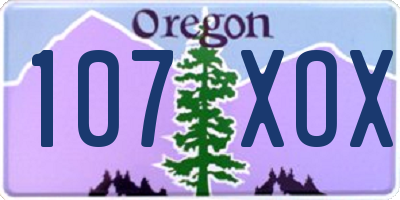 OR license plate 107XOX