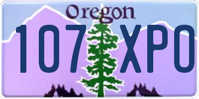 OR license plate 107XPO