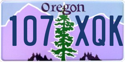 OR license plate 107XQK