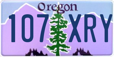 OR license plate 107XRY