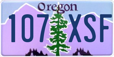 OR license plate 107XSF