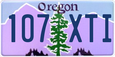 OR license plate 107XTI