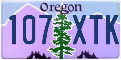 OR license plate 107XTK