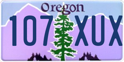 OR license plate 107XUX