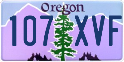 OR license plate 107XVF