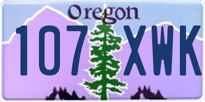 OR license plate 107XWK