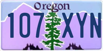 OR license plate 107XYN