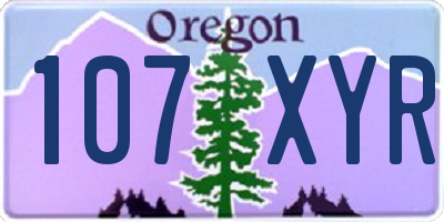 OR license plate 107XYR