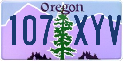 OR license plate 107XYV