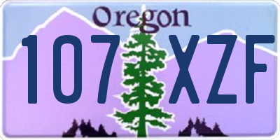 OR license plate 107XZF