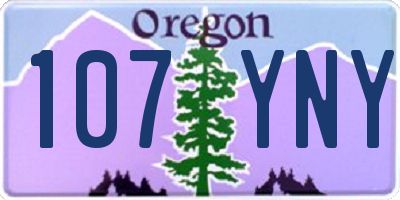 OR license plate 107YNY