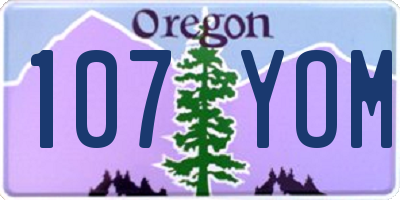 OR license plate 107YOM