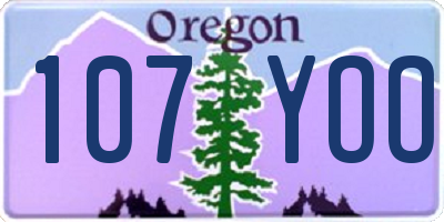 OR license plate 107YOO