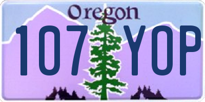 OR license plate 107YOP