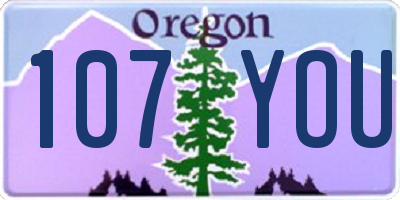 OR license plate 107YOU