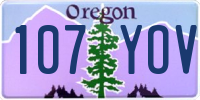 OR license plate 107YOV