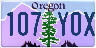 OR license plate 107YOX