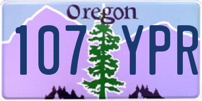 OR license plate 107YPR