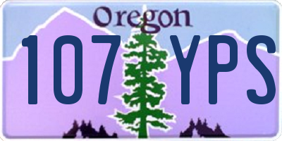 OR license plate 107YPS