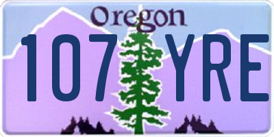OR license plate 107YRE