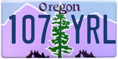 OR license plate 107YRL