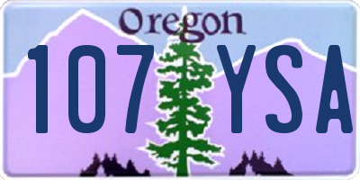 OR license plate 107YSA