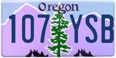 OR license plate 107YSB
