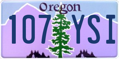 OR license plate 107YSI