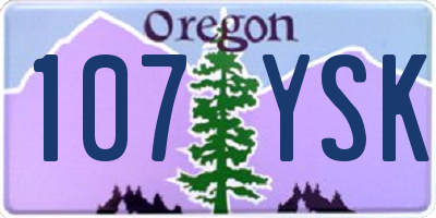 OR license plate 107YSK