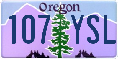 OR license plate 107YSL