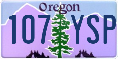 OR license plate 107YSP