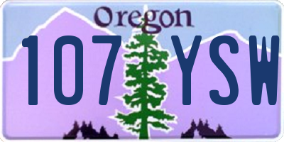 OR license plate 107YSW