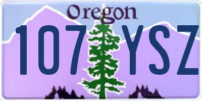 OR license plate 107YSZ