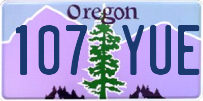 OR license plate 107YUE