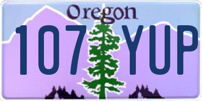 OR license plate 107YUP