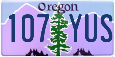 OR license plate 107YUS
