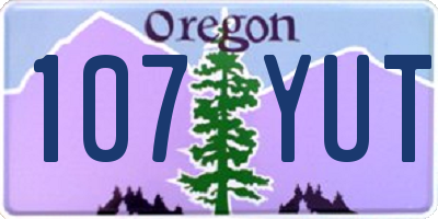 OR license plate 107YUT