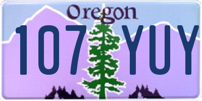 OR license plate 107YUY