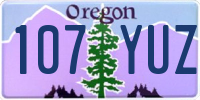 OR license plate 107YUZ