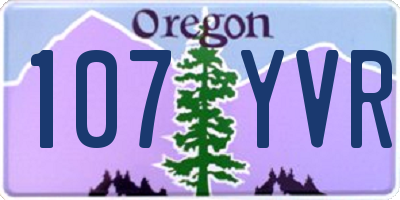 OR license plate 107YVR