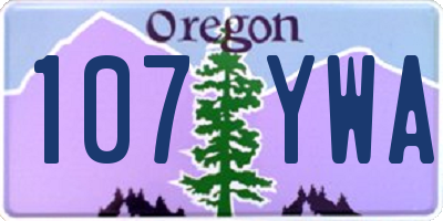 OR license plate 107YWA