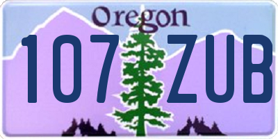 OR license plate 107ZUB