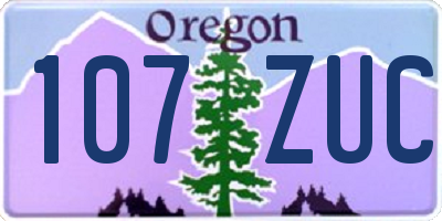 OR license plate 107ZUC