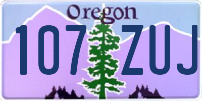 OR license plate 107ZUJ