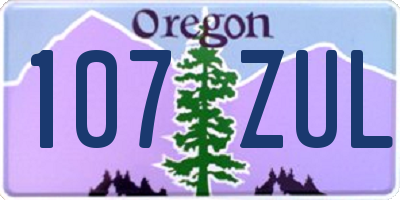 OR license plate 107ZUL